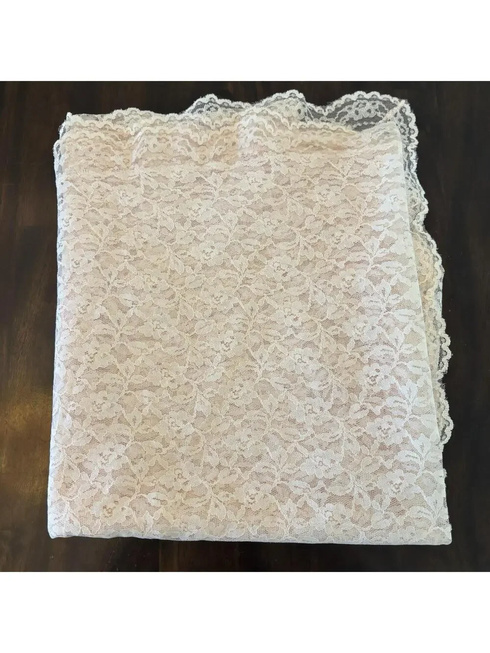 Blush Pink Floral Lace Tablecloth 50x100 Wedding Cottage Rectangular